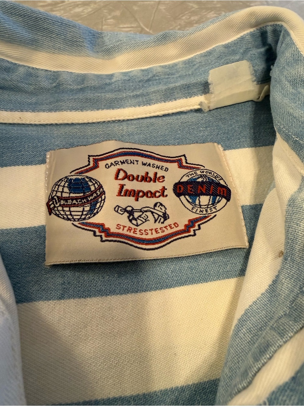 Men's Casual Button-Down Shirt in Light Blue & White